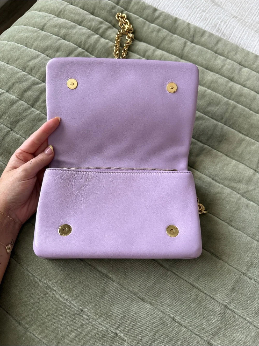 Louis Vuitton Lilac Monogram Coussin Pochette Lambskin Bag with Gold Hardware